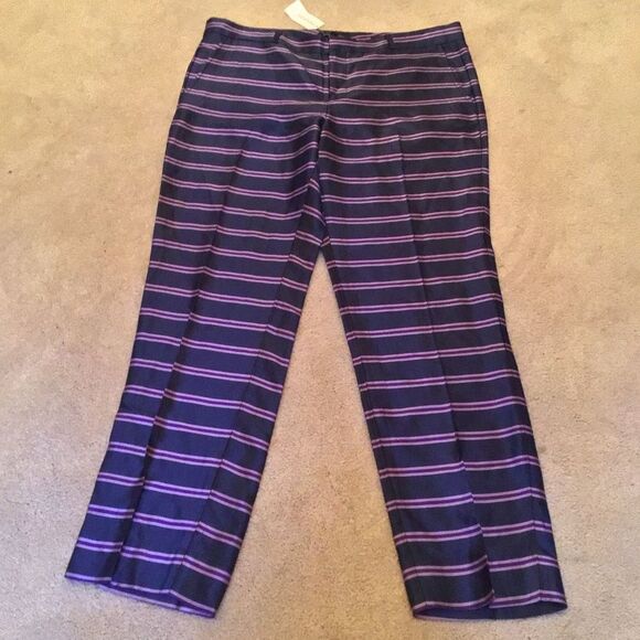 NWT New Women's Banana Republic Blue Purple Ryan Fit Dress Pants - Picture 2 of 4